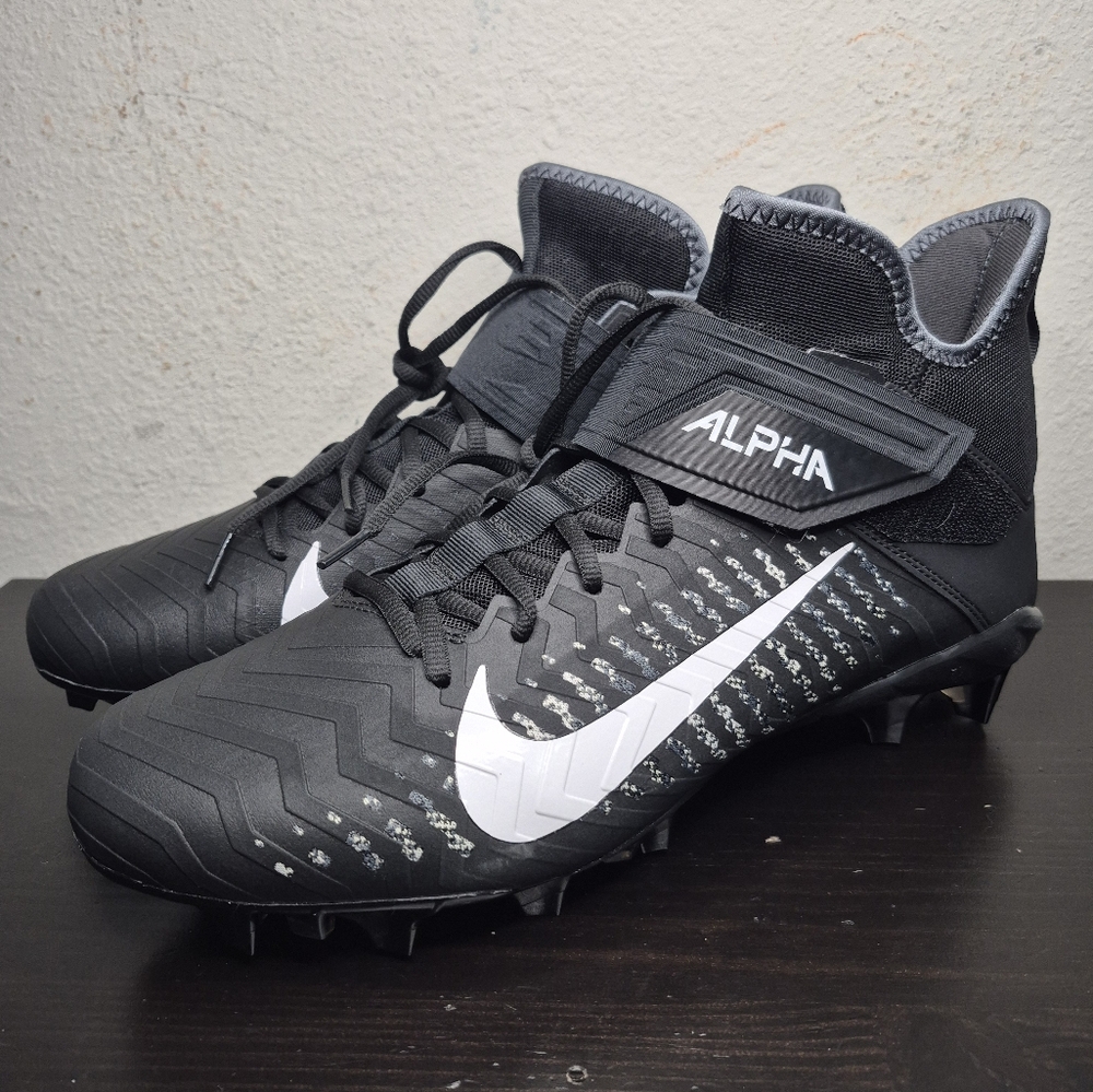 Nike Alpha Menace Pro 2 Wide Football Cleats Mens 12.5 Black/White BV3951-001